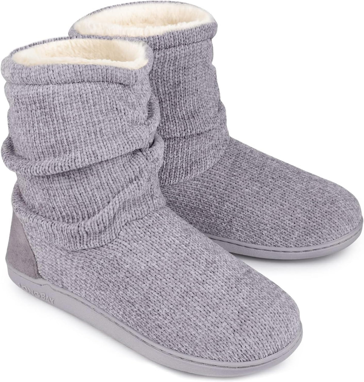 Women'S Cozy Winter Slipper Boots Warm Chenille Knit Bootie Memory Foam Non-Slip Indoor Outdoor House Shoes